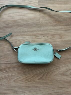 Coach Pebbled Leather Crossbody Bag in Seafoam